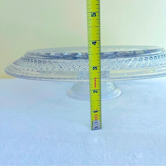 Vintage 1930s Imperial Glass Cape Cod Footed Cake Stand Plate Chip & Dip Platter - Picture 8 of 8